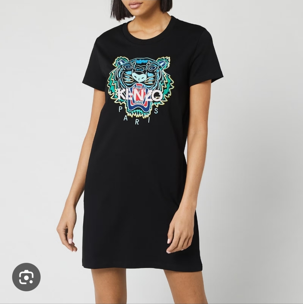 Kenzo Paris Classic Black T-Shirt Dress